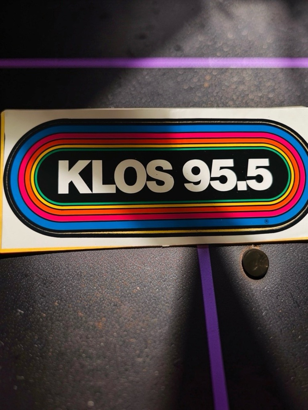 Vintage KLOS 95.5 Rock Radio Station LA CA. Rainbow Sticker -